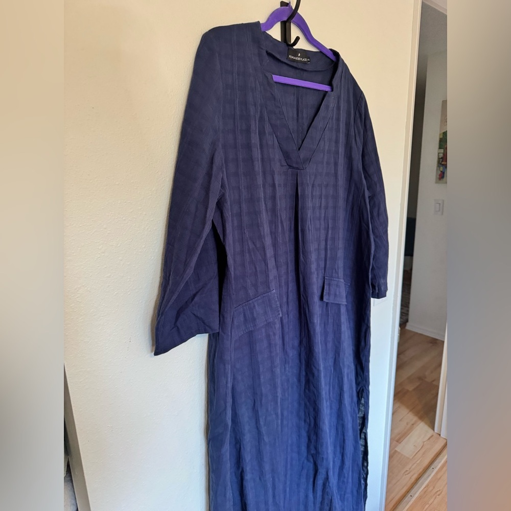 Pomander Place Tuckernuck Carolina Caftan Maxi Blue Navy XXL Plus EUC - Picture 6 of 12